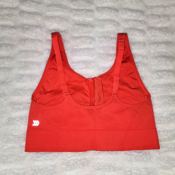 All In Motion Zip-Up Sports Bra Coral - Picture 2 of 3